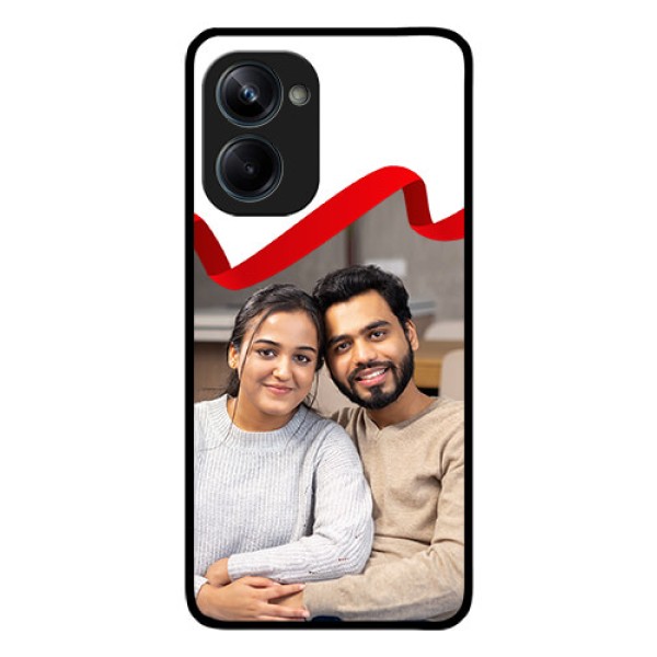 Realme 10 Pro 5G Photo Printing on Glass Case - Red Ribbon Frame Design