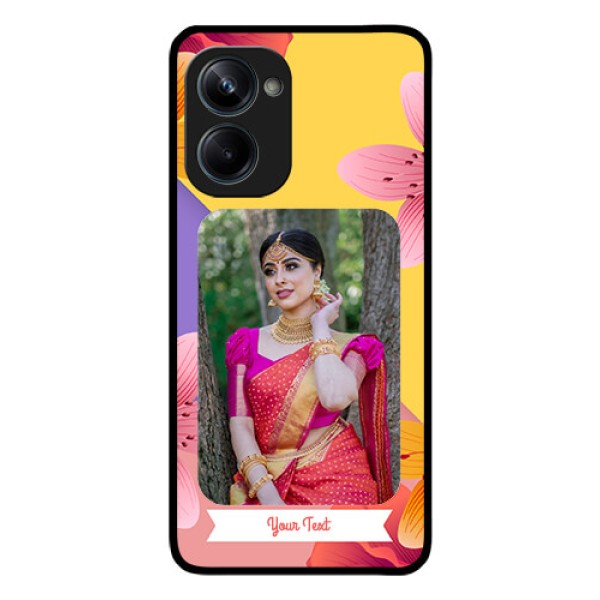 Realme 10 Pro 5G Custom Glass Mobile Case - 3 Image With Vintage Floral Design Realme 10 Pro 5G Custom Glass Mobile Case - 3 Image With Vintage Floral Design