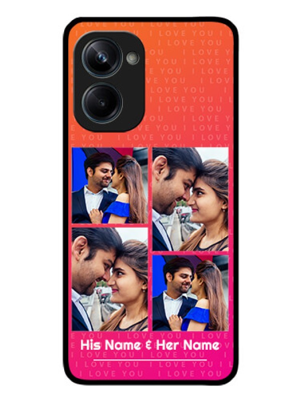Custom Realme 10 Pro 5G Custom Glass Phone Case - I Love You Pink Design