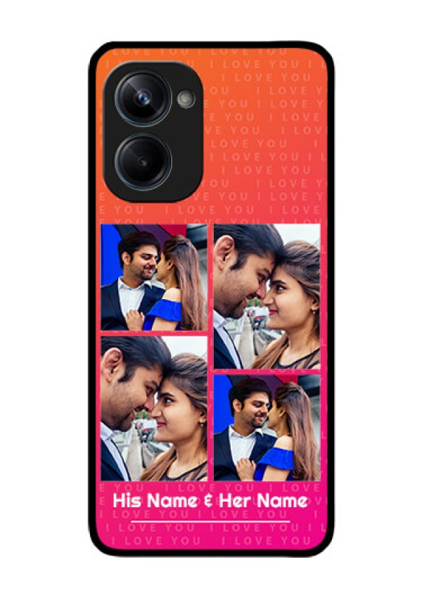 Realme 10 Pro 5G Custom Glass Phone Case - I Love You Pink Design