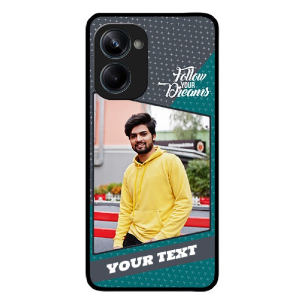 Realme 10 Pro 5G Personalized Glass Phone Case - Background Pattern Design with Quote