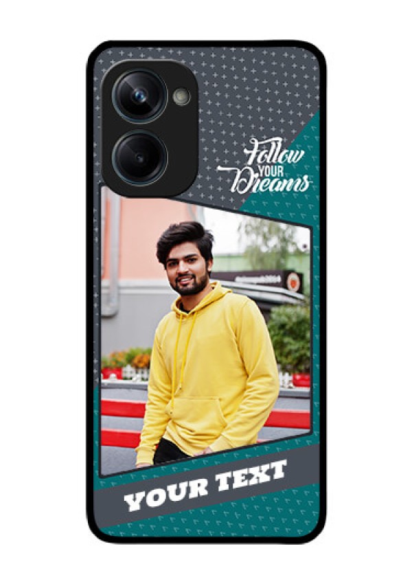 Realme 10 Pro 5G Personalized Glass Phone Case - Background Pattern Design with Quote