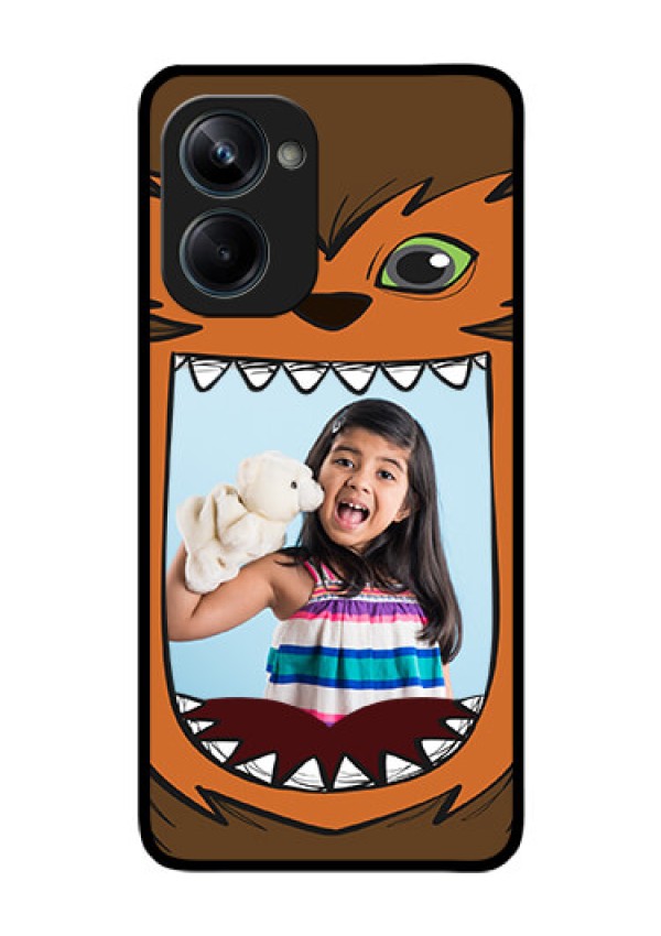 Realme 10 Pro 5G Photo Printing on Glass Case - Owl Monster Back Case Design