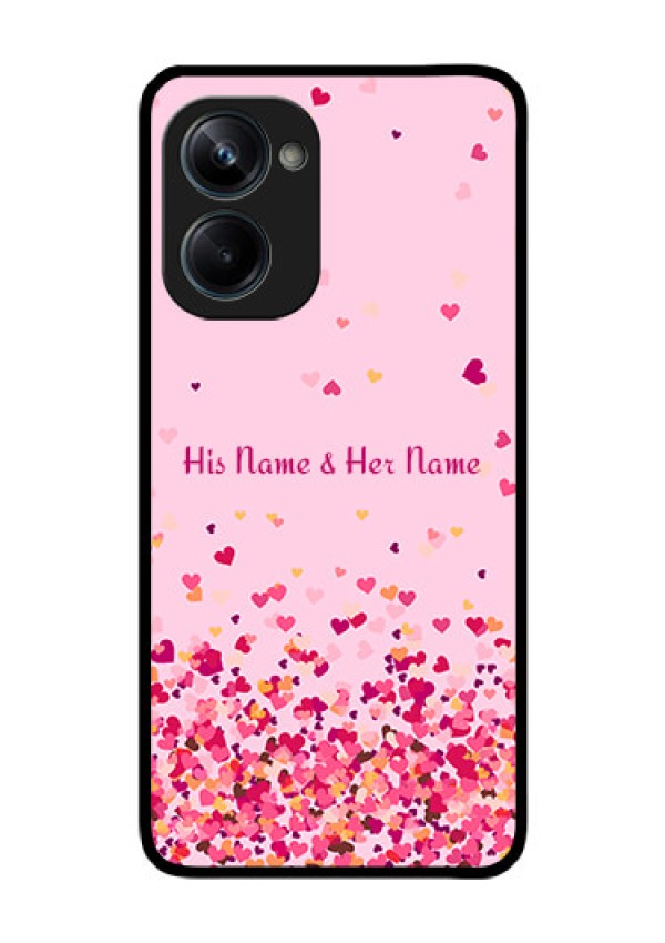 Realme 10 Pro 5G Photo Printing on Glass Case - Floating Hearts Design