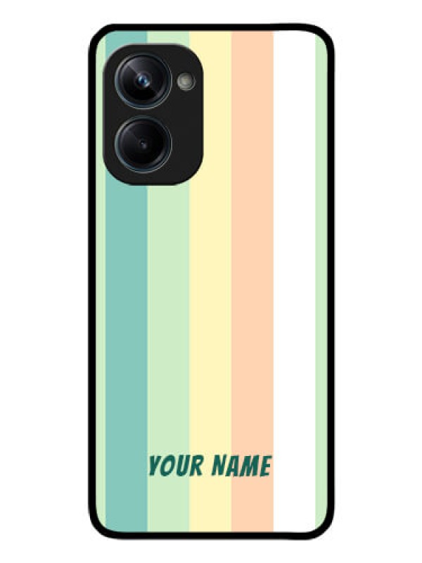 Custom Realme 10 Pro 5G Photo Printing on Glass Case - Multi-colour Stripes Design