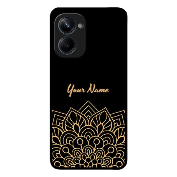 Realme 10 Pro 5G Custom Glass Phone Case - Golden mandala Design
