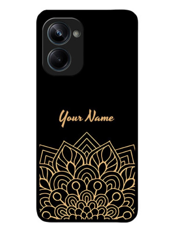Custom Realme 10 Pro 5G Custom Glass Phone Case - Golden mandala Design