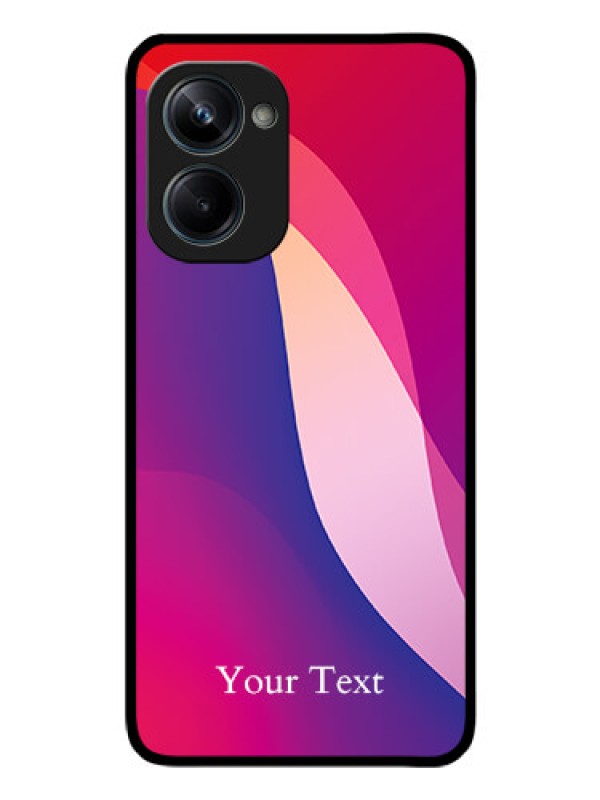 Custom Realme 10 Pro 5G Personalized Glass Phone Case - Digital abstract Overlap Design