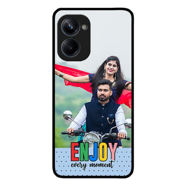 Realme 10 Pro 5G Photo Printing on Glass Case - Enjoy Every Moment Design Realme 10 Pro 5G Photo Printing on Glass Case - Enjoy Every Moment Design