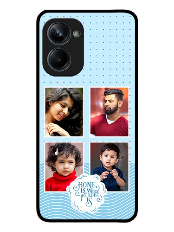 Custom Realme 10 Pro 5G Custom Glass Phone Case - Cute love quote with 4 pic upload Design