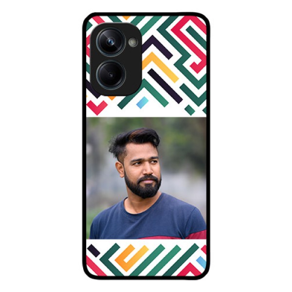 Realme 10 Pro 5G Personalized Glass Phone Case - Colorful Maze Pattern Design Realme 10 Pro 5G Personalized Glass Phone Case - Colorful Maze Pattern Design