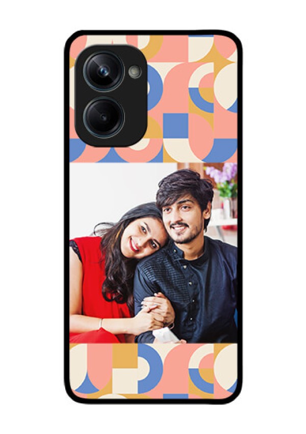 Realme 10 Pro 5G Photo Printing on Glass Case - Semi-circle Maze Pattern Design