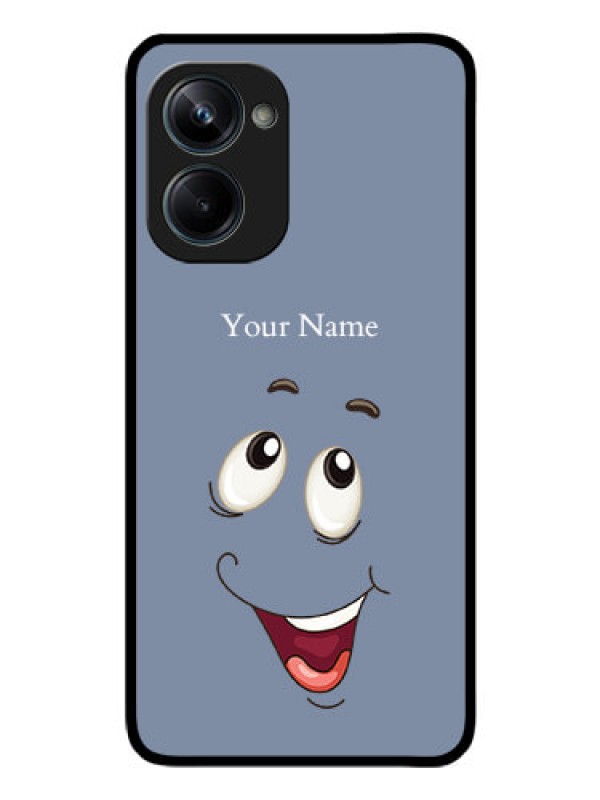 Custom Realme 10 Pro 5G Photo Printing on Glass Case - Laughing Cartoon Face Design