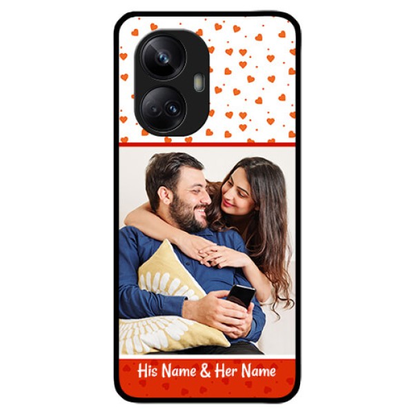 Realme 10 Pro Plus 5G Custom Glass Phone Case - Orange Love Symbol Design