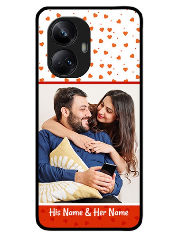 Custom Realme 10 Pro Plus 5G Custom Glass Phone Case - Orange Love Symbol Design