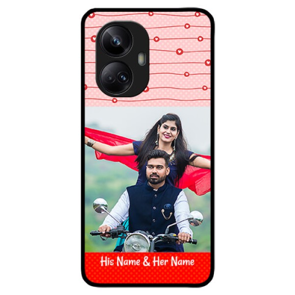 Realme 10 Pro Plus 5G Personalized Glass Phone Case - Red Pattern Case Design