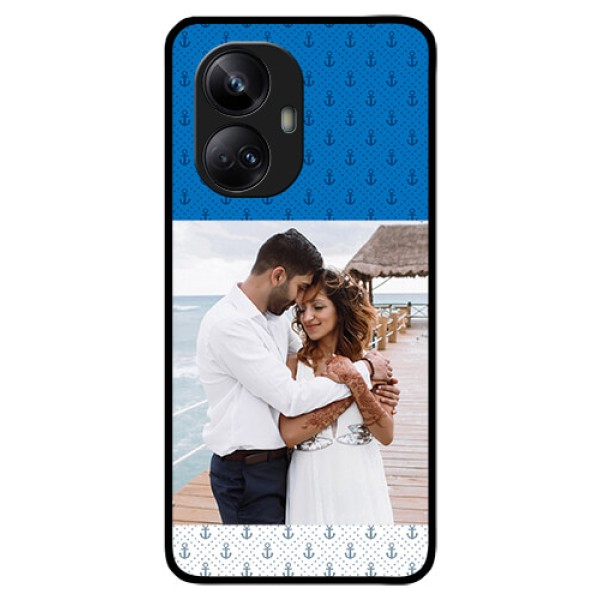 Realme 10 Pro Plus 5G Photo Printing on Glass Case - Blue Anchors Design