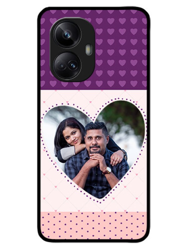 Custom Realme 10 Pro Plus 5G Custom Glass Phone Case - Violet Love Dots Design