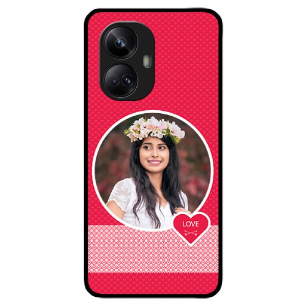 Realme 10 Pro Plus 5G Personalised Glass Phone Case - Pink Pattern Design