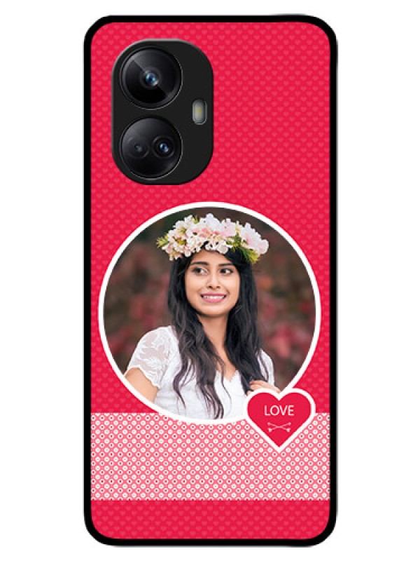Custom Realme 10 Pro Plus 5G Personalised Glass Phone Case - Pink Pattern Design