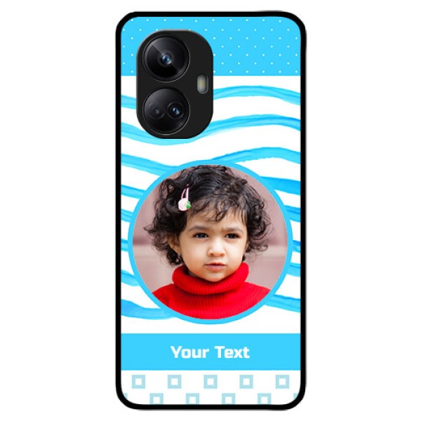 Realme 10 Pro Plus 5G Custom Glass Phone Case - Simple Blue Case Design