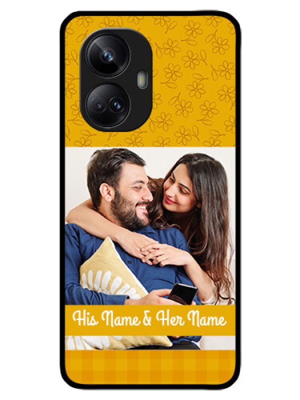 Custom Realme 10 Pro Plus 5G Custom Glass Mobile Case - Yellow Floral Design