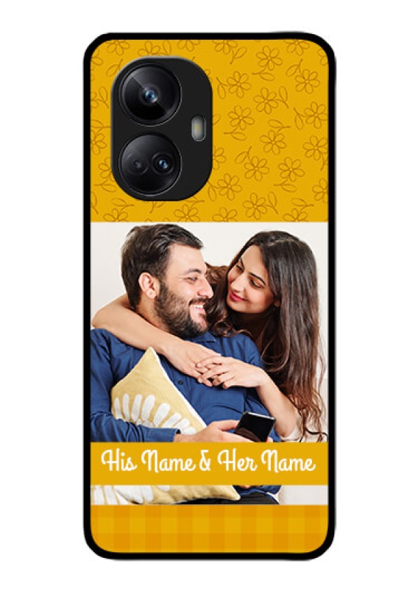 Realme 10 Pro Plus 5G Custom Glass Mobile Case - Yellow Floral Design