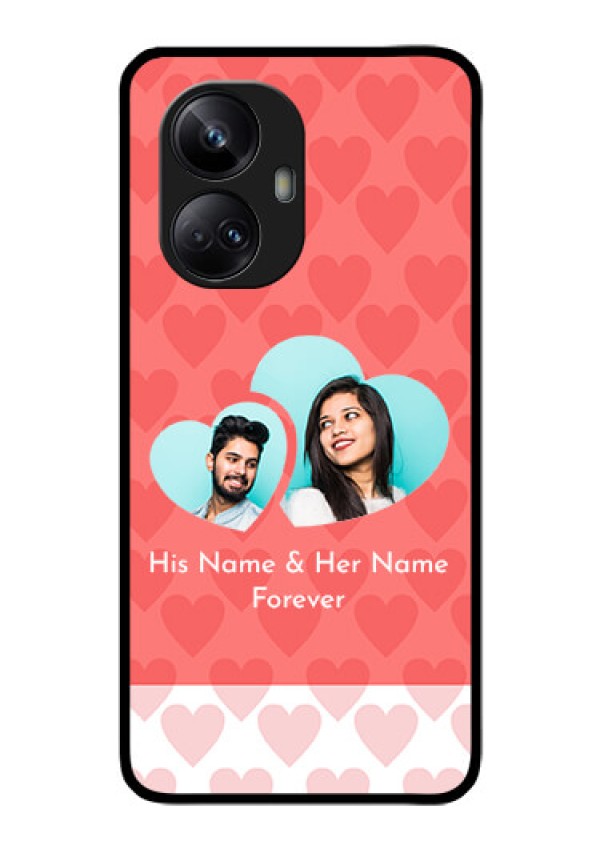 Realme 10 Pro Plus 5G Personalized Glass Phone Case - Couple Pic Upload Design
