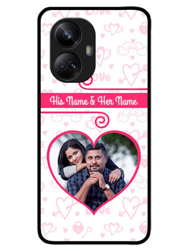 Custom Realme 10 Pro Plus 5G Personalized Glass Phone Case - Heart Shape Love Design