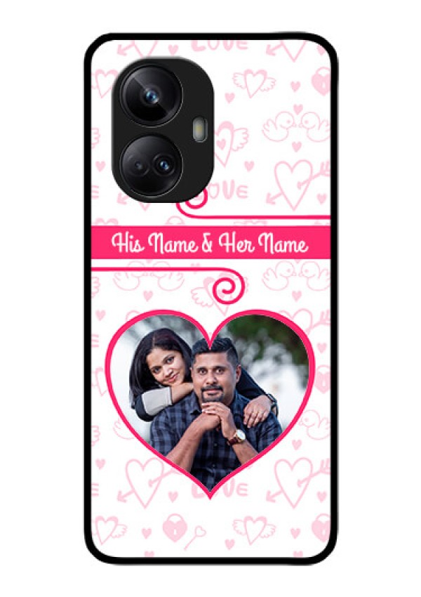 Realme 10 Pro Plus 5G Personalized Glass Phone Case - Heart Shape Love Design