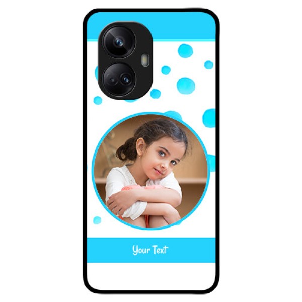 Realme 10 Pro Plus 5G Photo Printing on Glass Case - Blue Bubbles Pattern Design Realme 10 Pro Plus 5G Photo Printing on Glass Case - Blue Bubbles Pattern Design