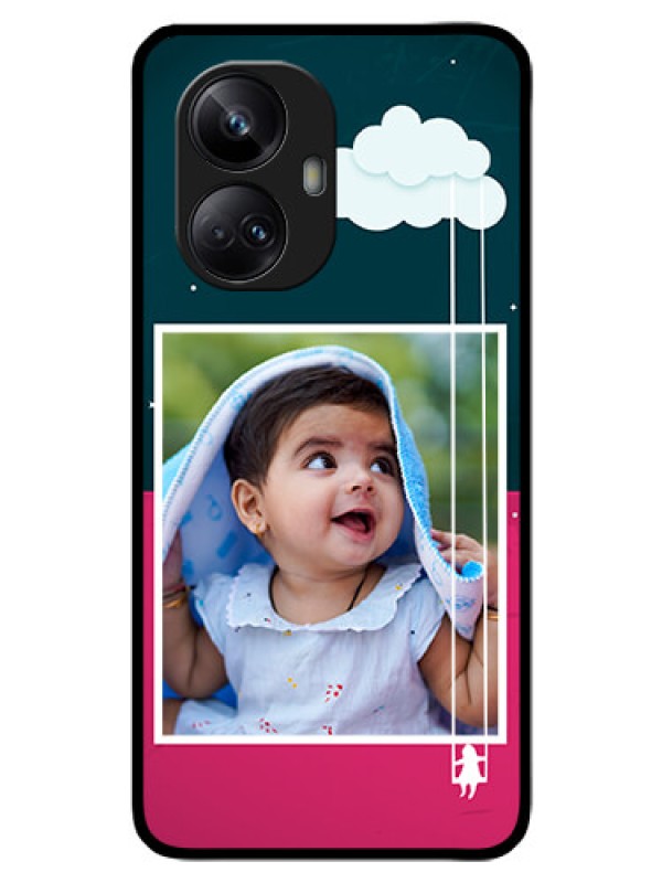 Custom Realme 10 Pro Plus 5G Custom Glass Phone Case - Cute Girl with Cloud Design