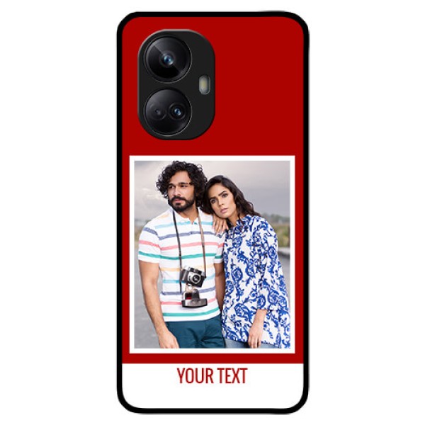 Realme 10 Pro Plus 5G Personalized Glass Phone Case - Simple Red Color Design