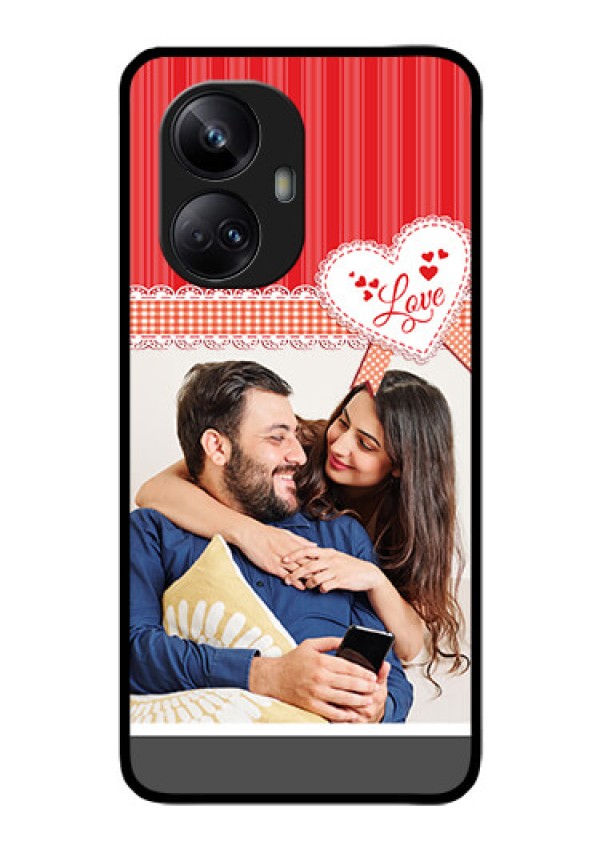 Realme 10 Pro Plus 5G Custom Glass Mobile Case - Red Love Pattern Design