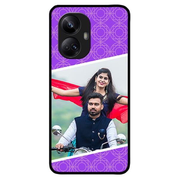 Realme 10 Pro Plus 5G Custom Glass Phone Case - Violet Pattern Design
