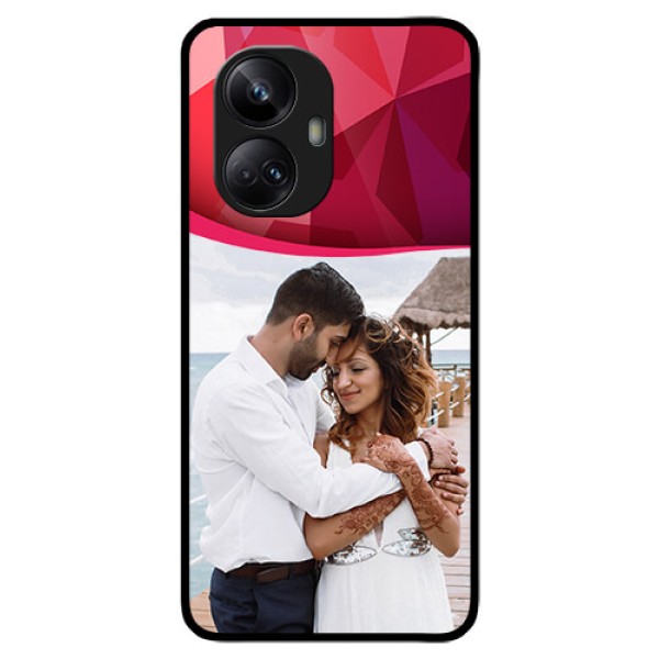 Realme 10 Pro Plus 5G Custom Glass Mobile Case - Red Abstract Design