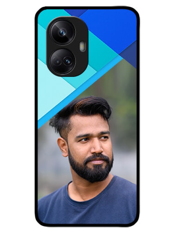 Custom Realme 10 Pro Plus 5G Custom Glass Phone Case - Blue Pattern Design