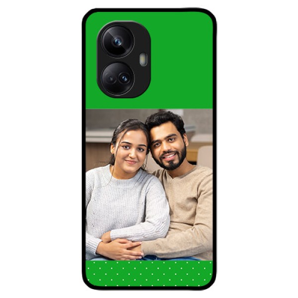 Realme 10 Pro Plus 5G Personalized Glass Phone Case - Green Pattern Design