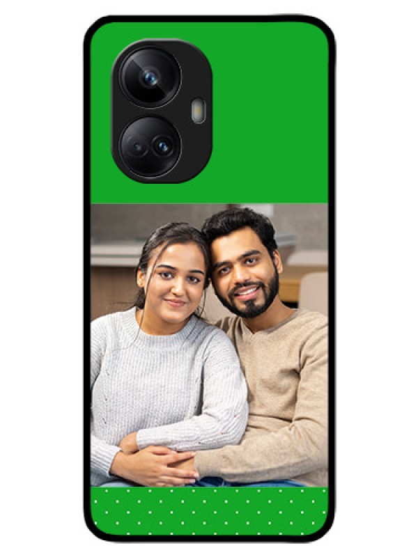 Custom Realme 10 Pro Plus 5G Personalized Glass Phone Case - Green Pattern Design