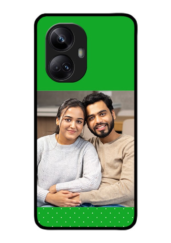 Realme 10 Pro Plus 5G Personalized Glass Phone Case - Green Pattern Design