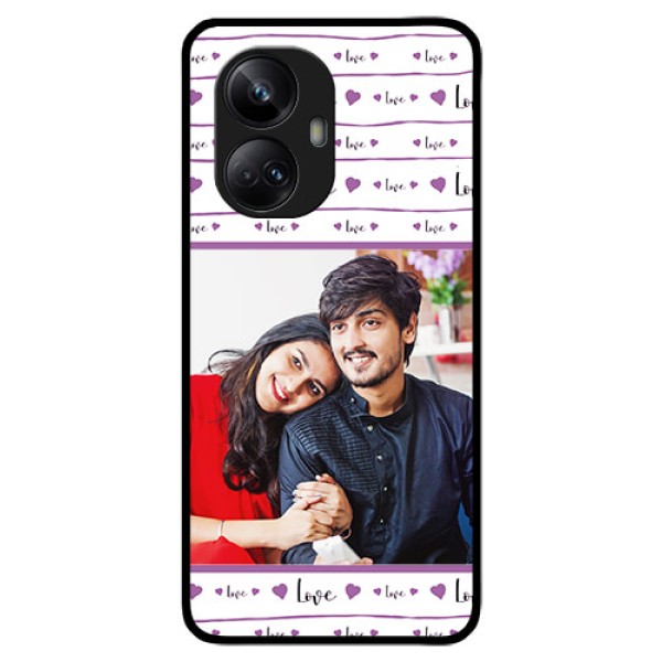 Realme 10 Pro Plus 5G Custom Glass Mobile Case - Couples Heart Design