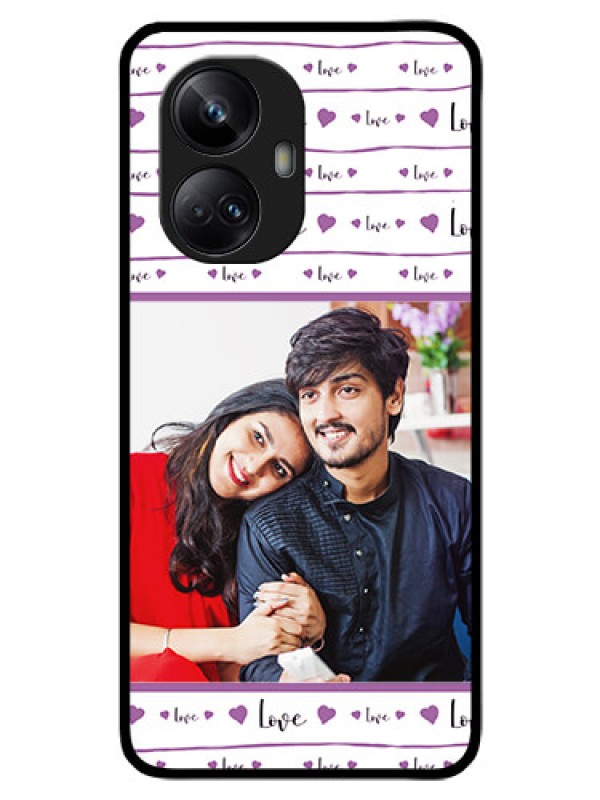Custom Realme 10 Pro Plus 5G Custom Glass Mobile Case - Couples Heart Design