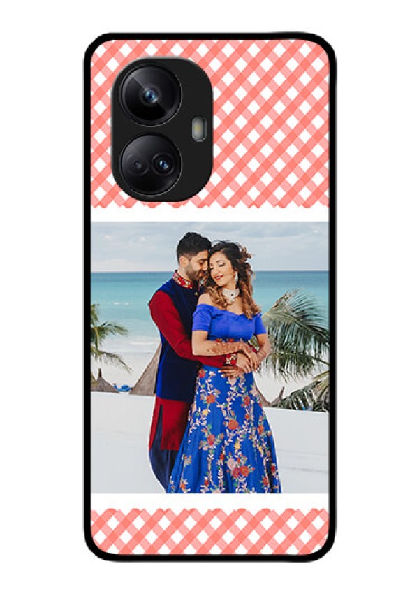 Realme 10 Pro Plus 5G Personalized Glass Phone Case - Pink Pattern Design