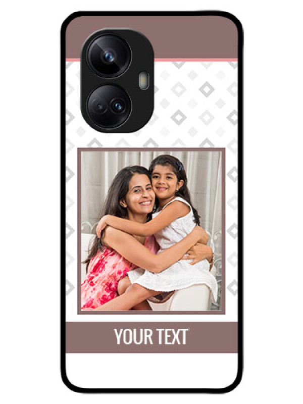Custom Realme 10 Pro Plus 5G Photo Printing on Glass Case - Simple Diamond Design