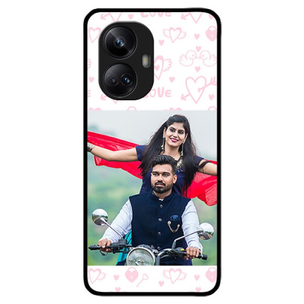 Realme 10 Pro Plus 5G Custom Glass Mobile Case - Pink Flying Heart Design Realme 10 Pro Plus 5G Custom Glass Mobile Case - Pink Flying Heart Design