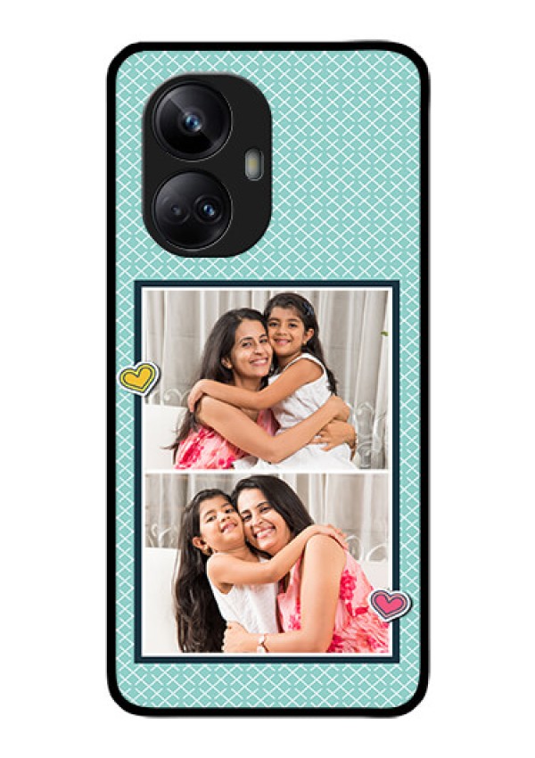 Realme 10 Pro Plus 5G Custom Glass Phone Case - 2 Image Holder with Pattern Design