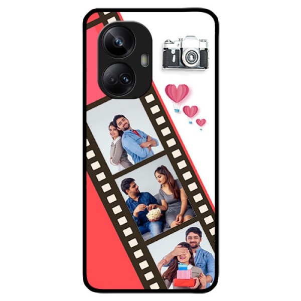 Realme 10 Pro Plus 5G Personalized Glass Phone Case - 3 Image Holder with Film Reel Realme 10 Pro Plus 5G Personalized Glass Phone Case - 3 Image Holder with Film Reel