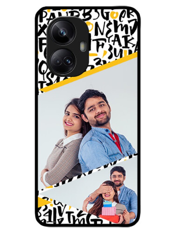 Custom Realme 10 Pro Plus 5G Custom Glass Mobile Case - Letters Pattern Design