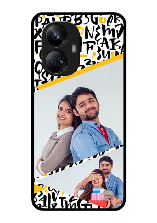 Realme 10 Pro Plus 5G Custom Glass Mobile Case - Letters Pattern Design