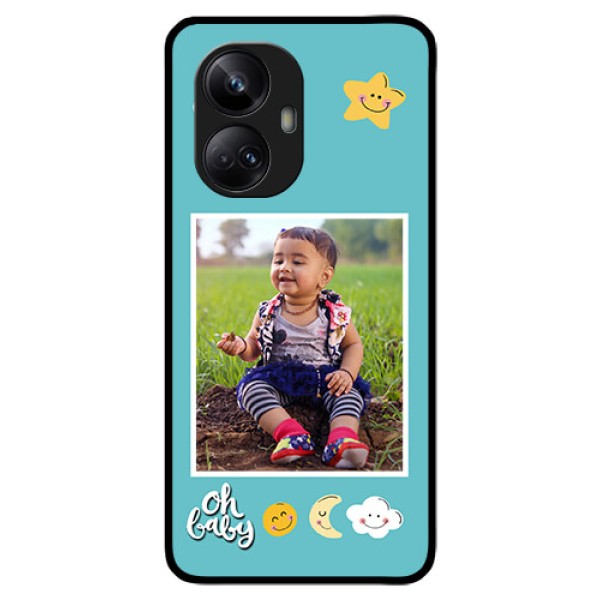 Realme 10 Pro Plus 5G Personalized Glass Phone Case - Smiley Kids Stars Design
